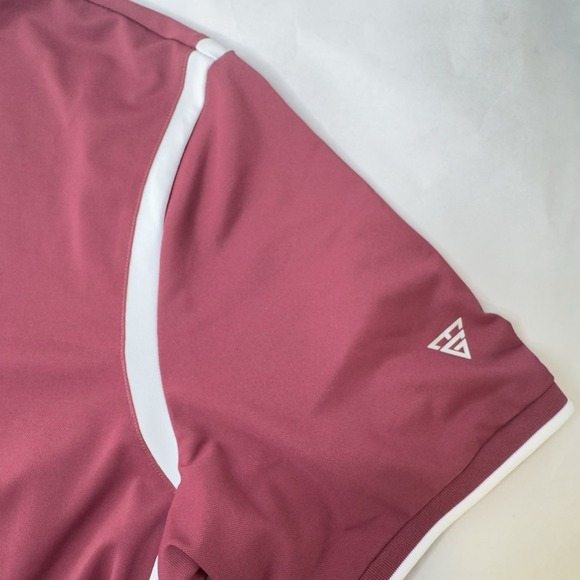 Maelreg Men's Performance‎ Golf Polo  Shirt Burgundy/White Short Sleeve 2XL - Picture 5 of 16